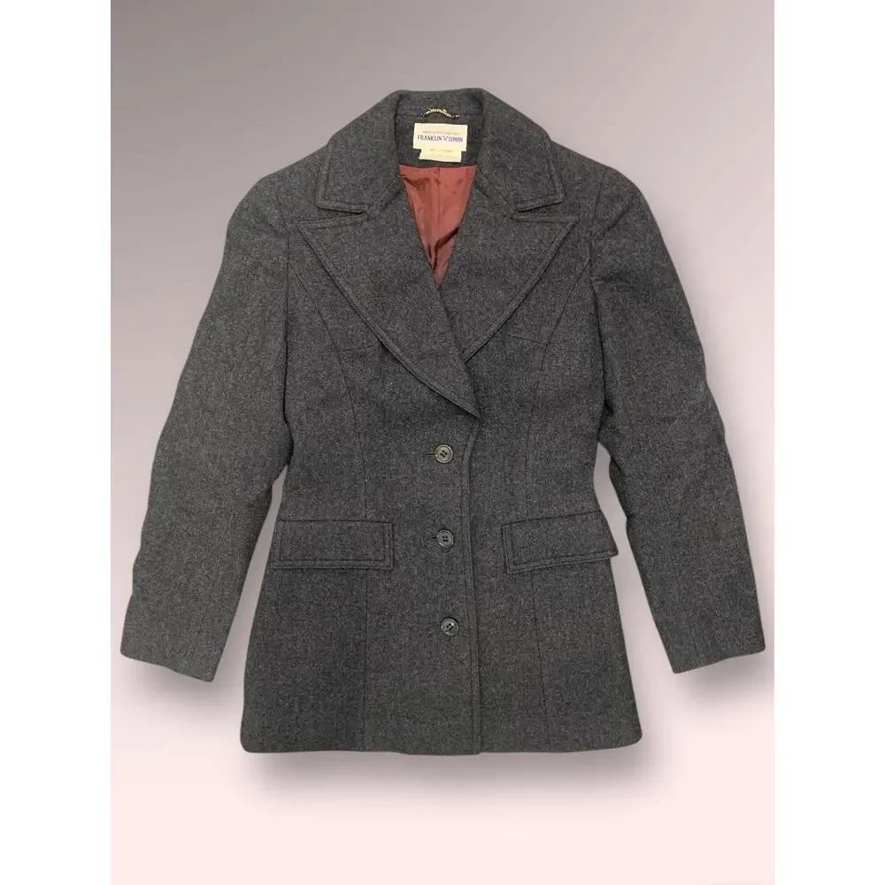 Vintage Mid Century 1960s Franklin Simon Wool Blazer Jacket Winter Coat England